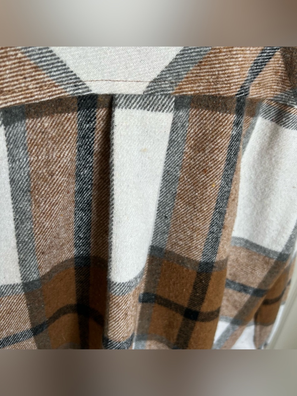 Brown Plaid Button Up Flannel Shacket Shirt Jacket Western Cowgirl Size XL 16-18 - Picture 15 of 16